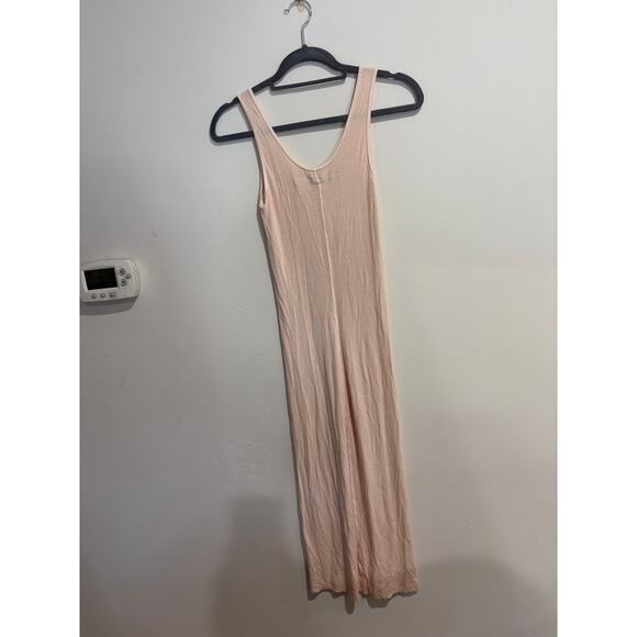 Enza Costa Sleeveless Scoop Neck Maxi Slip Dress Beige Women's Size Small - Picture 5 of 6